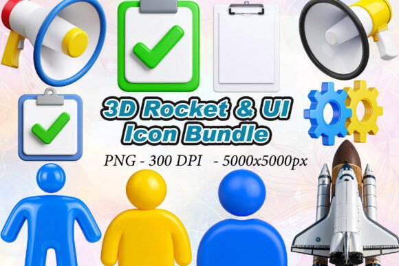 3D Rocket UI Icons: Elevate Your Design Projects with Modern Visuals