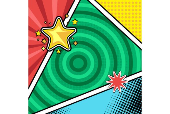 Colorful Square Comic Book Page Background: A Strategic Design Asset