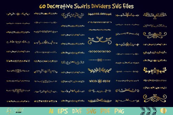 Elegant Decorative Swirls Dividers SVG for Timeless Design Projects