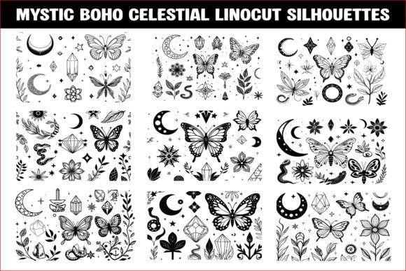 Mystic Boho Celestial Bundle: Enhance Your Designs with Cosmic Flair