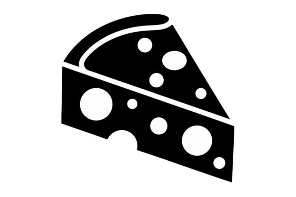Simple Black and White Cheese Wedge Icon