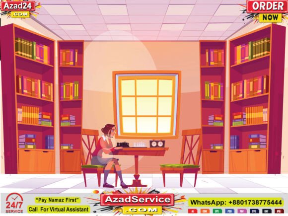 Unlocking Creative Potential with Libraries Vector, Template, and Illustration: The AzadService Logo Advantage
